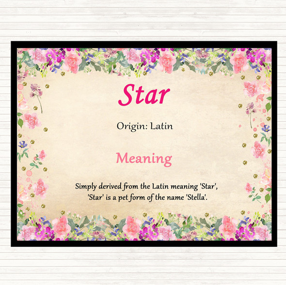 Star Name Meaning Mouse Mat Floral