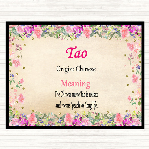 Tao Name Meaning Mouse Mat Floral