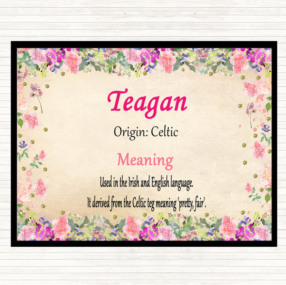 Teagan Name Meaning Mouse Mat Floral