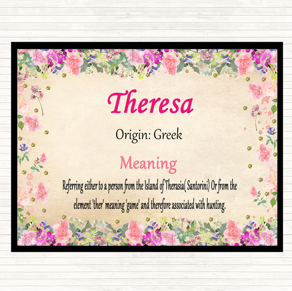 Theresa Name Meaning Mouse Mat Floral