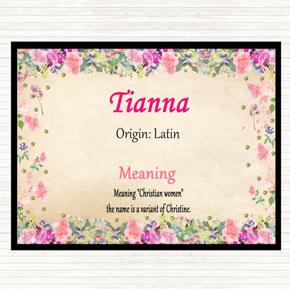 Tianna Name Meaning Mouse Mat Floral