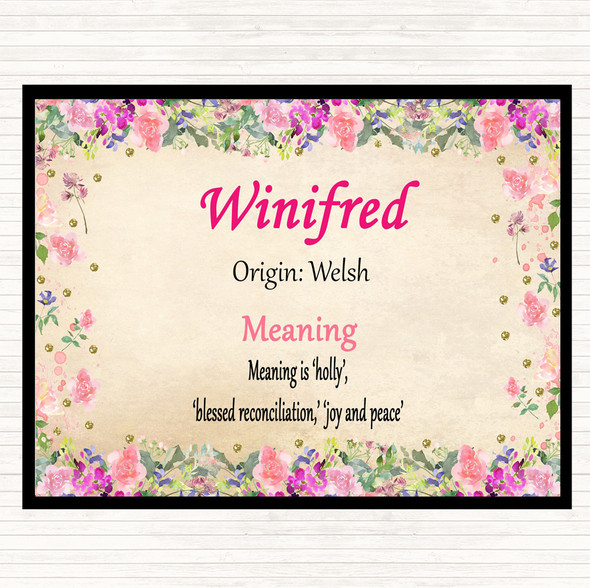Winifred Name Meaning Mouse Mat Floral