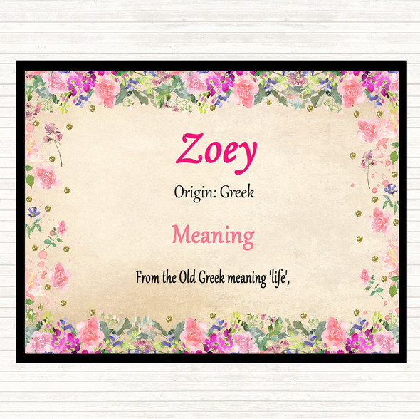 Zoey Name Meaning Mouse Mat Floral
