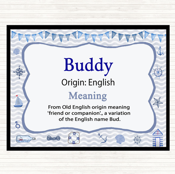 Buddy Name Meaning Mouse Mat Nautical