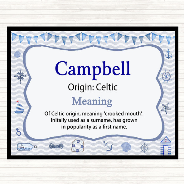 Campbell Name Meaning Mouse Mat Nautical