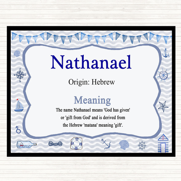 Nathanael Name Meaning Mouse Mat Nautical