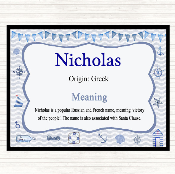 Nicholas Name Meaning Mouse Mat Nautical