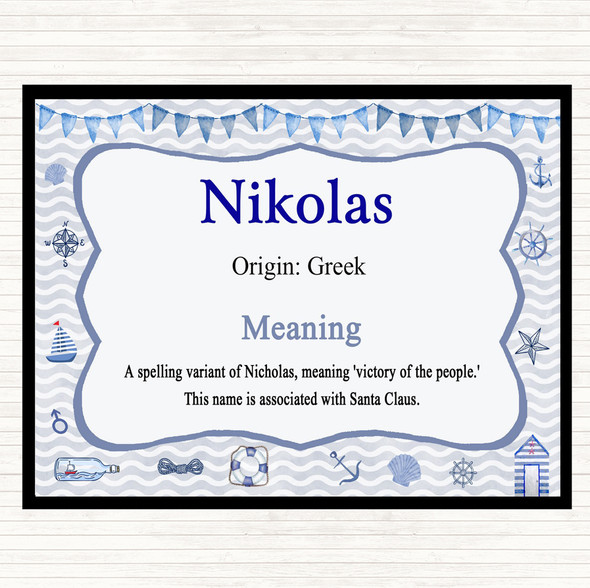 Nikolas Name Meaning Mouse Mat Nautical