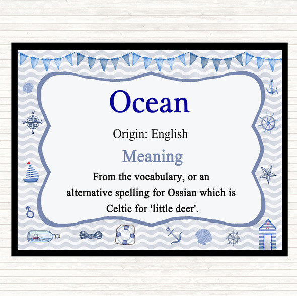 Ocean Name Meaning Mouse Mat Nautical