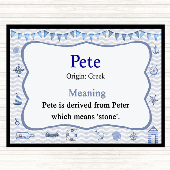 Pete Name Meaning Mouse Mat Nautical