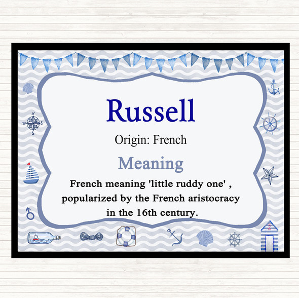 Russell Name Meaning Mouse Mat Nautical
