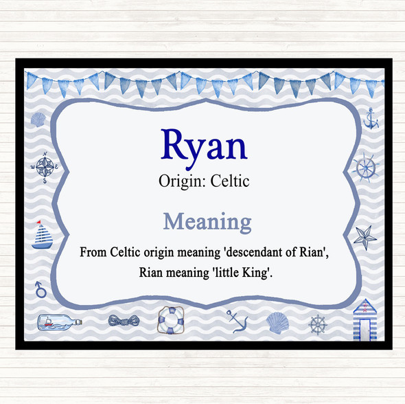Ryan Name Meaning Mouse Mat Nautical