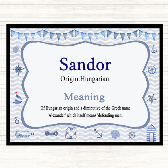 Sandor Name Meaning Mouse Mat Nautical
