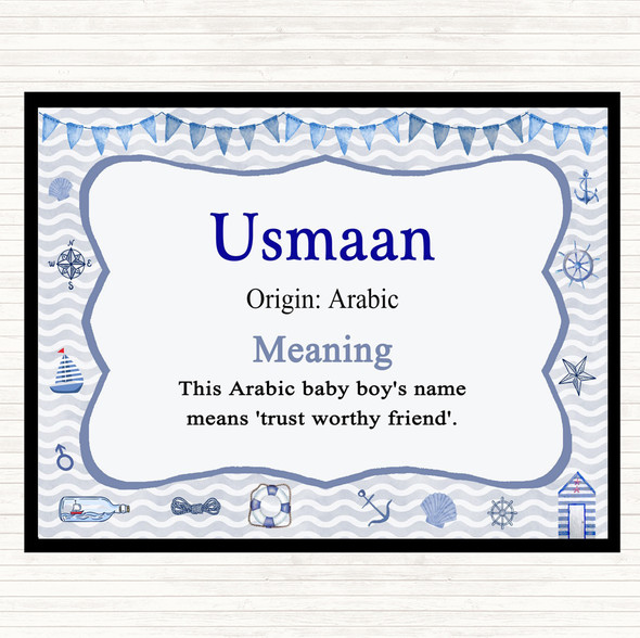 Usmaan Name Meaning Mouse Mat Nautical