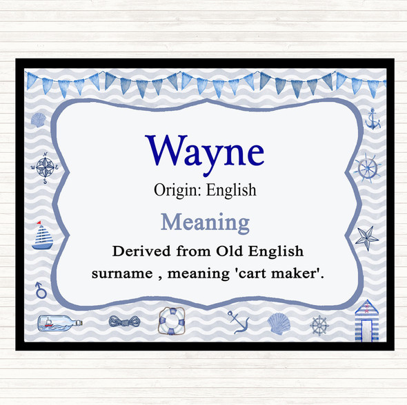 Wayne Name Meaning Mouse Mat Nautical