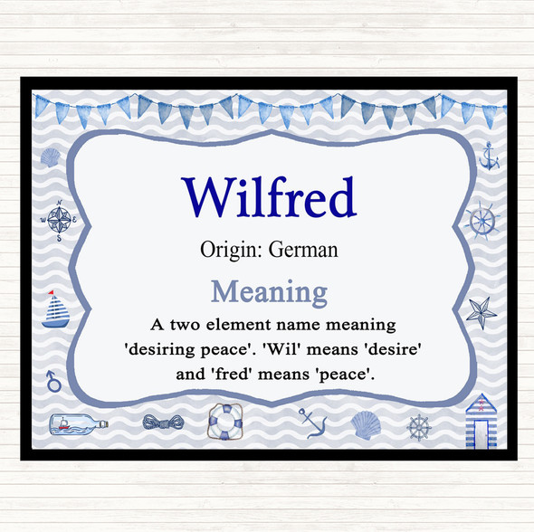 Wilfred Name Meaning Mouse Mat Nautical