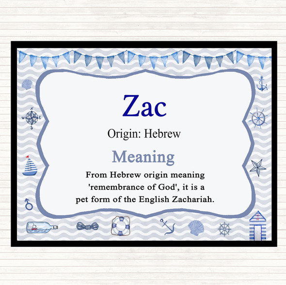 Zac Name Meaning Mouse Mat Nautical