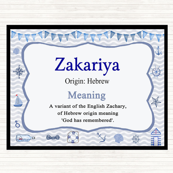 Zakariya Name Meaning Mouse Mat Nautical Zakariya Name Meaning Mouse Mat Nautical