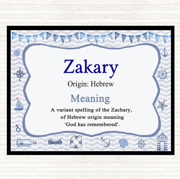 Zakary Name Meaning Mouse Mat Nautical