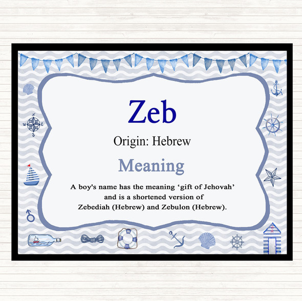 Zeb Name Meaning Mouse Mat Nautical