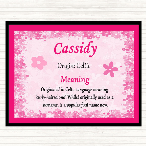 Cassidy Name Meaning Mouse Mat Pink