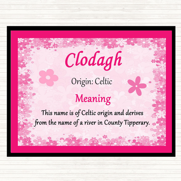 Clodagh Name Meaning Mouse Mat Pink