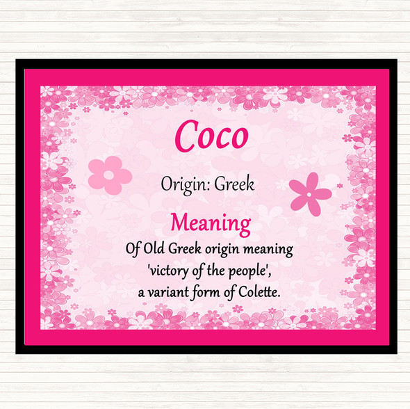 Coco Name Meaning Mouse Mat Pink