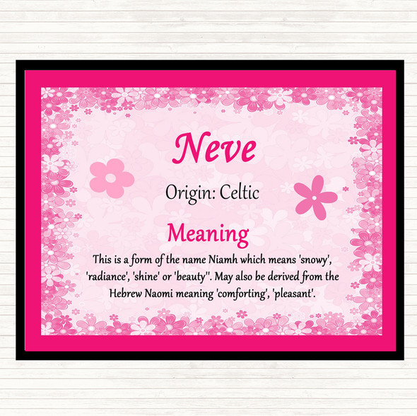 neve Name Meaning Mouse Mat Pink