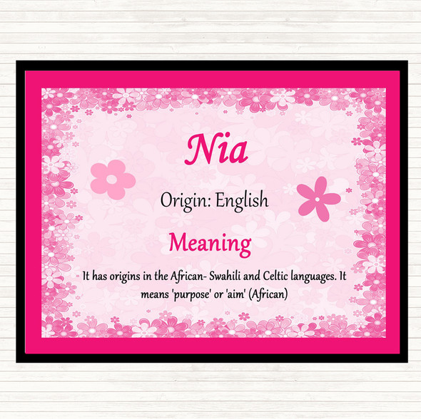 Nia Name Meaning Mouse Mat Pink