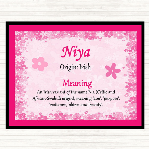 Niya Name Meaning Mouse Mat Pink