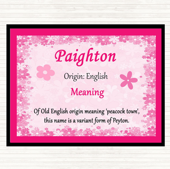 Paighton Name Meaning Mouse Mat Pink