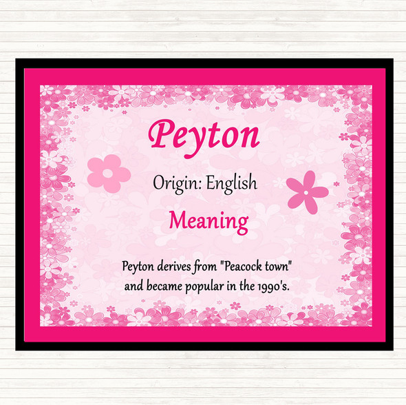 Peyton Name Meaning Mouse Mat Pink