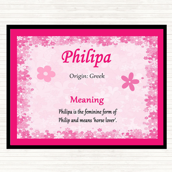Philipa Name Meaning Mouse Mat Pink