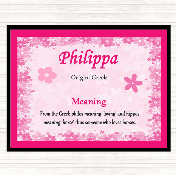 Philippa Name Meaning Mouse Mat Pink