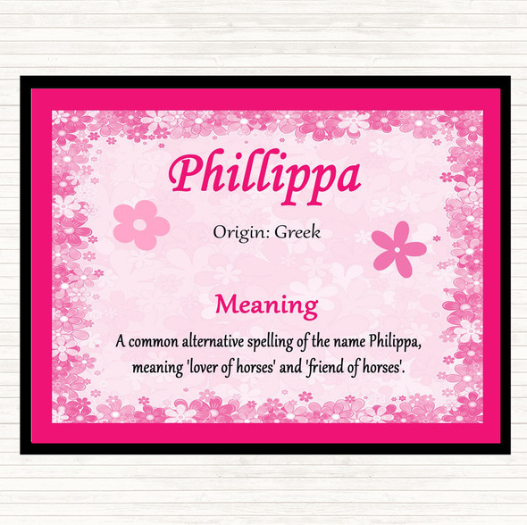 Phillippa Name Meaning Mouse Mat Pink