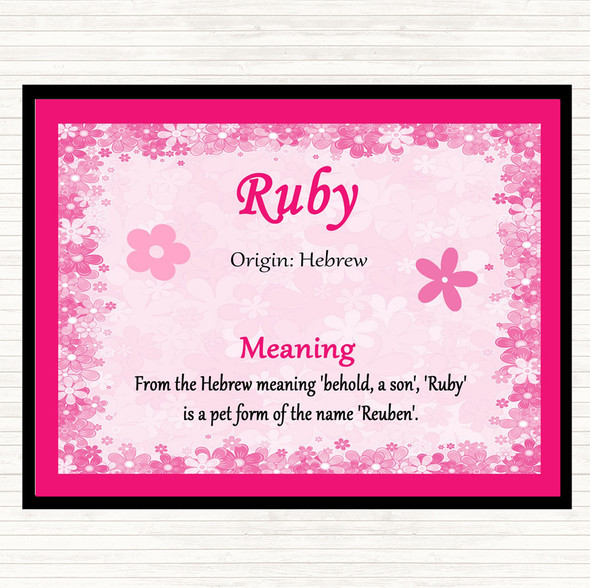Ruby Name Meaning Mouse Mat Pink