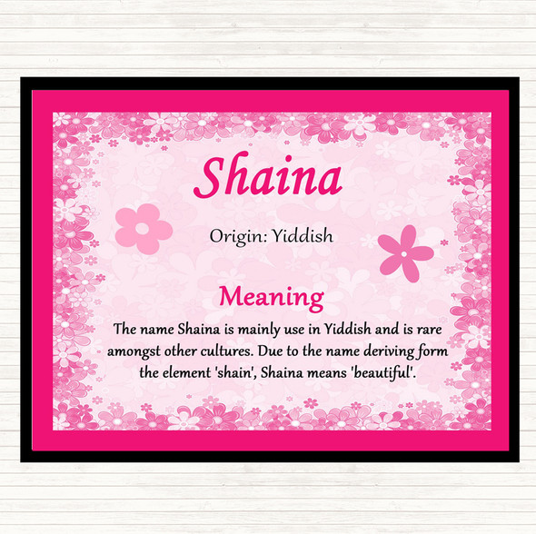 Shaina Name Meaning Mouse Mat Pink