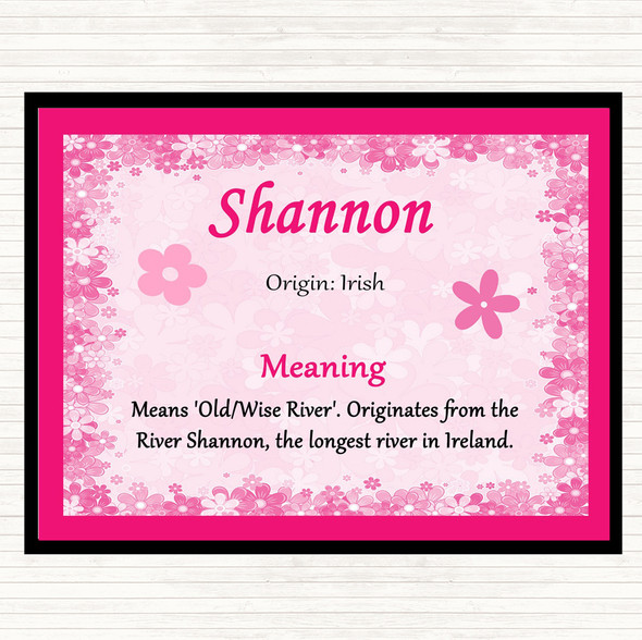 Shannon Name Meaning Mouse Mat Pink