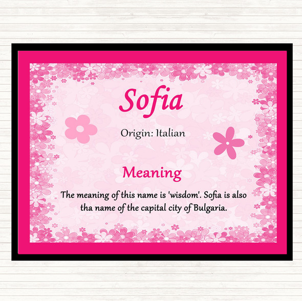 Sofia Name Meaning Mouse Mat Pink