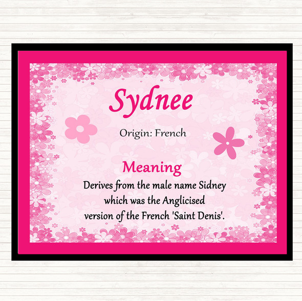 Sydnee Name Meaning Mouse Mat Pink