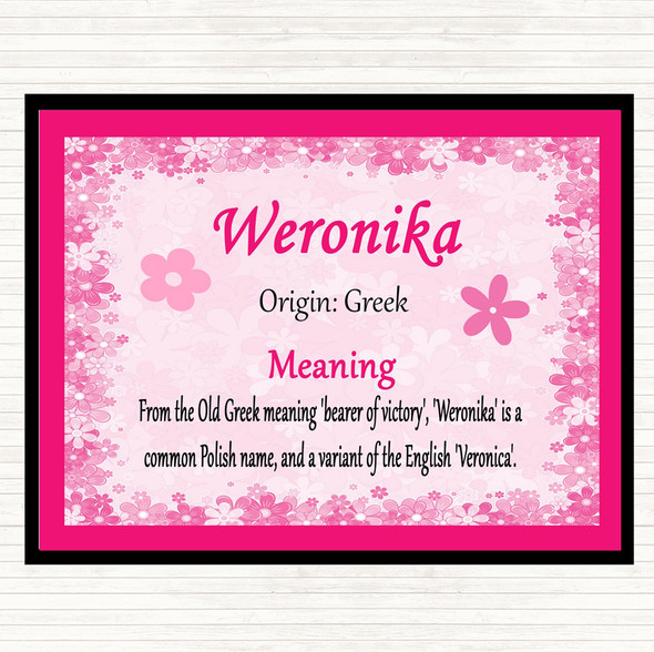 Weronika Name Meaning Mouse Mat Pink