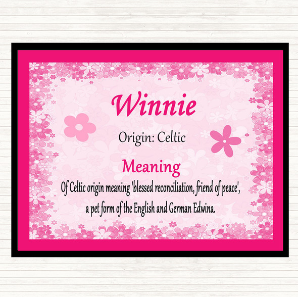 Winnie Name Meaning Mouse Mat Pink