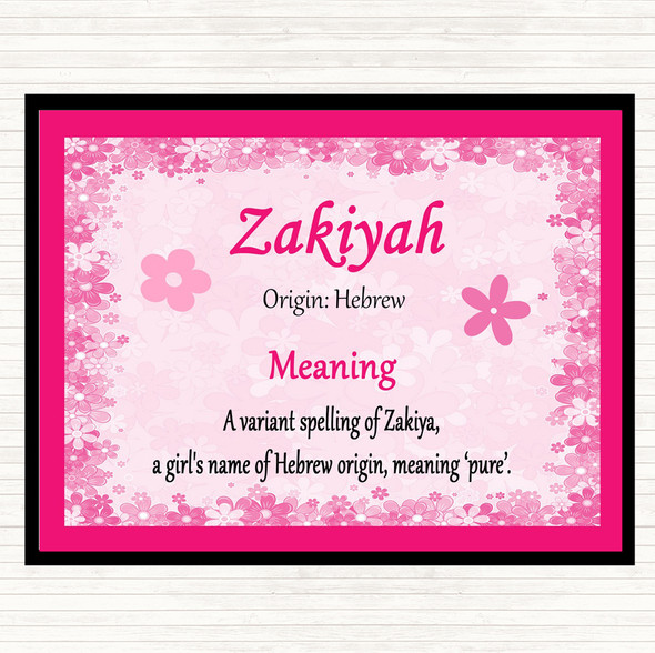 Zakiyah Name Meaning Mouse Mat Pink