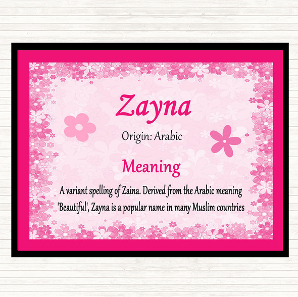 Zayna Name Meaning Mouse Mat Pink