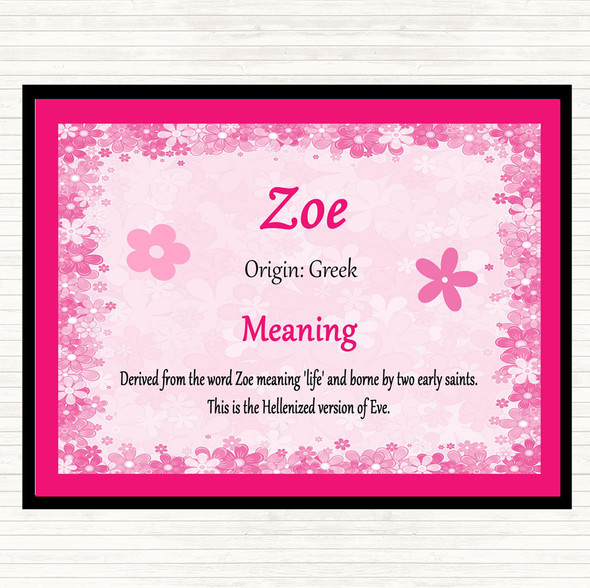 Zoe Name Meaning Mouse Mat Pink