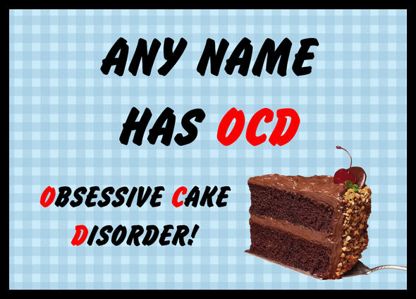 Funny Obsessive Disorder Cake Blue Computer Mouse Mat