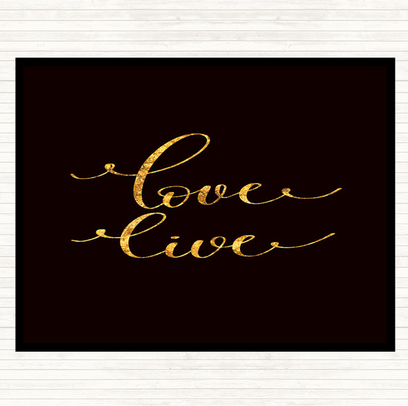 Black Gold Love Live Quote Mouse Mat