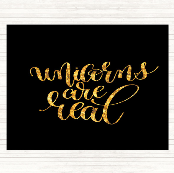 Black Gold Unicorns Are Real Quote Mouse Mat