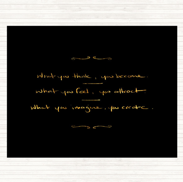 Black Gold What You Attract Quote Mouse Mat