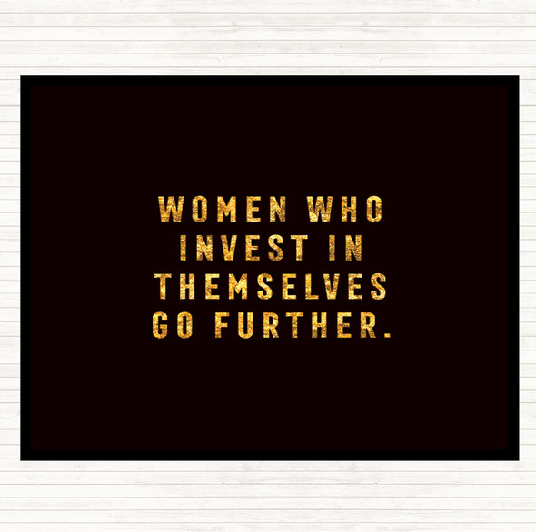 Black Gold Women Who Invest Quote Mouse Mat